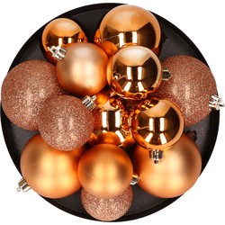 Kerstversiering set kerstballen koper 6 - 8 cm - pakket van 36x stuks - Kerstbal