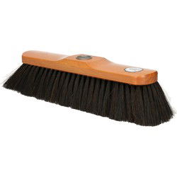 Bezemkop - 32 cm - Bruin Gelakt - Zacht Paardenhaar - Binnenbezem - Bezem