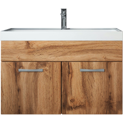 Badplaats Badkamermeubel Set Paso 01 80 x 40 cm - Eiken - Badmeubel met Wastafel