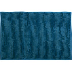 MSV Badkamerkleed/badmat tapijtje voor op de vloer - petrol blauw - 50 x 80 cm - Microvezel - Badmatjes