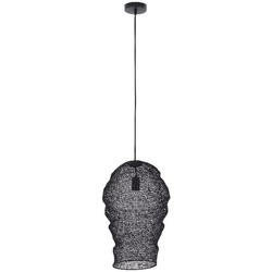 PTMD Hanglamp Miko - 33x33x50 cm - Ijzer - Zwart