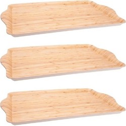 Set van 3x stuks bamboe houten dienbladen/serveerbladen 45 x 31 cm - Dienbladen