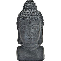 Buddha Hoofd van Poly Grijs (B/H/D) 15x31x16cm
