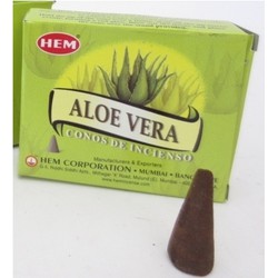 HEM Wierook kegeltjes Aloe Vera - 10x st - huisgeur - ontspannend - Wierookstokjes