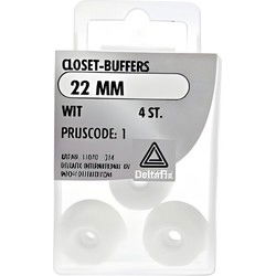 Closetbuffers 22mm wit 4st