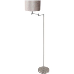 Mexlite - vloerlamp - Bella - staal - metaal velours stof - Ø 45cm - E27 - 3876ST