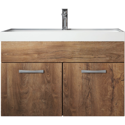 Badplaats Badkamermeubel Set Paso 01 80 x 40 cm - Bruin Eiken - Badmeubel met Wastafel