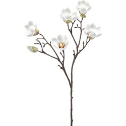 Emerald Kunstbloem Magnolia tak - 65 cm - creme wit - Kunstbloemen