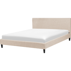 Beliani FITOU - Tweepersoonsbed-Beige-Polyester