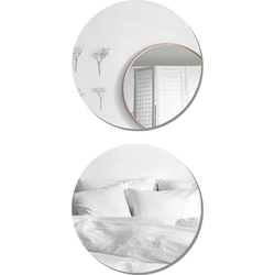 MISOU Plakspiegel  - Zelfklevende - Spiegel - Rond - Set van 2 - 40x40cm - Zelfklevende Spiegel - Miroir Mural