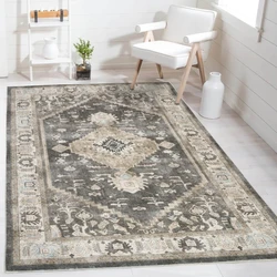 Burano vloerkleed - Medaillon Vintage - Grijs - Taupe - 80 X 150 CM