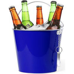 IJsemmer/bierkoeler - 6L - metaal - blauw - flesopener - wijnkoeler - IJsemmers