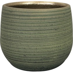 Ter Steege Plantenpot - keramiek - donkergroen - D15-H13 cm - Plantenpotten