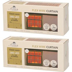 Anna's Collection Raamverlichting - 2x - 200 x 140 cm - 280 led - warm wit - Lichtsnoeren