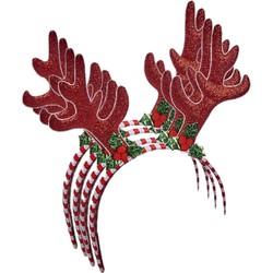 4x stuks kerst diadeems/haarbanden rendier gewei 24 cm - Verkleedattributen