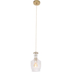 Mexlite - hanglamp - Grazio Glass - messing - glas metaal - Ø 18cm - E14 - 3494ME