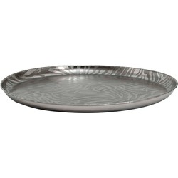 PTMD Merina Ronde Schaal Zebra - H2 x Ø60 cm - Ijzer - Zilver