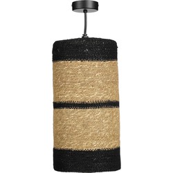 Mica Decorations Jinx Hanglamp - H30 x Ø15 cm - Jute - Zwart