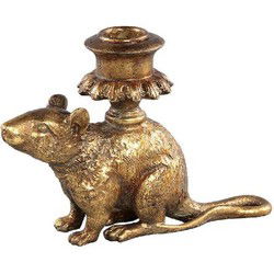 PTMD Kandelaar Miro - 17x5x12 cm - Polyester - Goud