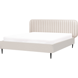 BRIN - Tweepersoonsbed - Beige - 160 x 200 cm - Fluweel