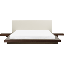 Beliani ZEN - Tweepersoonsbed-Donkere houtkleur-MDF