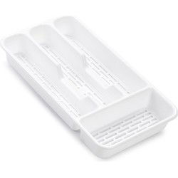 Plasticforte Bestekbak - 4-vaks - wit - 33 x 18 x 4 cm - Bestekbakken