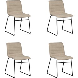 PoleWolf - Ripple chair - Chenille - Beige - Set of 4