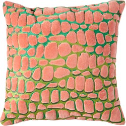 Light&living Kussen 45x45 cm TOMBA groen+koraal