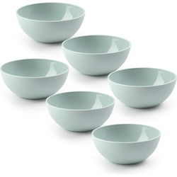 Plasticforte kommetjes/schaaltjes - 6x - dessert/ontbijt - kunststof - D17 x H7 cm - mintgroen - Kommetjes