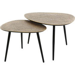 AnLi Style Salontafel set/2 driehoekig metallic