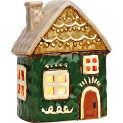 Lichthuis van aardewerk, Kleurrijk (B/H/D) 13x17x8cm