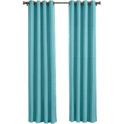 Larson - Luxe geweven blackout gordijn - met ringen - 1.5m x 2.5m - Mint-turquoise