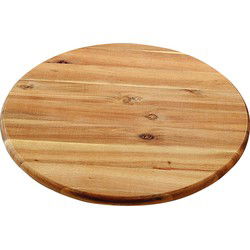 Kesper Serveerplank - acacia hout - rond - draaibaar - 40 cm - Serveerplanken