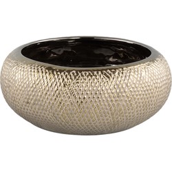 PTMD Helly Gold ceramic pot round wide low L