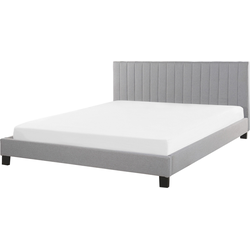 POITIERS  - Tweepersoonsbed - Lichtgrijs - 160 x 200 cm - Polyester