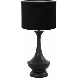 Tafellamp Nicolo/Velours - Zwart/Zwart - Ø40x90cm