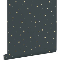 ESTAhome behang sterretjes vergrijsd blauw en goud - 0,53 x 10,05 m - 139261