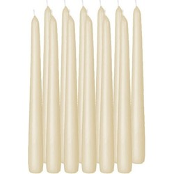 Enlightening Candles Dinerkaarsen - 12x stuks - creme wit - 8 branduren - 25 cm - kandelaar kaarsen - Dinerkaarsen