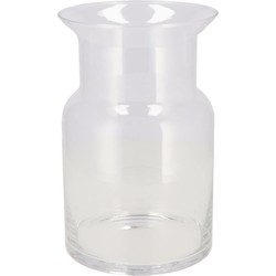 DK Design Bloemenvaas melkbus fles model Milky - transparant glas - D19 x H40 cm - Vazen