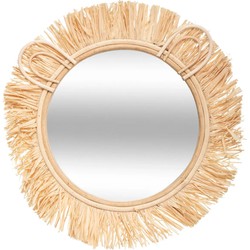 Atmosphera Wandspiegel - safari - rotan - D38 cm - bohemian/boho spiegel - Spiegels