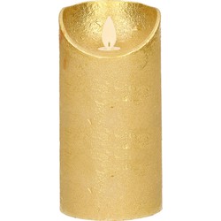 1x LED kaarsen/stompkaarsen goud met dansvlam 15 cm - LED kaarsen