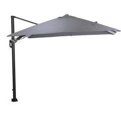 Hawaii Lumen parasol - 300x300 cm - carbon black - licht grijs