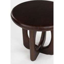 Housecraft Living Jani Bijzettafel Rond 40 cm Mangohout Bruin donker