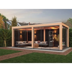 Douglas overkapping 600 x 300, met zwarte achterwand, Westwood Modern