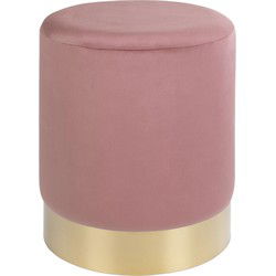 House Nordic Poef Gamby Velvet Roze Ø34x43cm