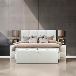 Boxspringbed  - 160x210 cm - Wit -  Isabella Inclusief  cm matras en topper