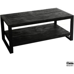 Benoa Britt Coffee Table with Shelf Black 110 cm