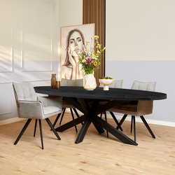 Starfurn Eettafel Denver Black | 210 cm | Ovaal