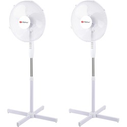 2x stuks staande ventilatoren wit 40 cm 42W - Staande ventilatoren