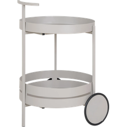 Sebas metalen trolley lichtgrijs - met wielen
